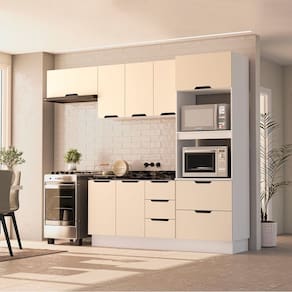 Cozinha Completa 4 Peças 224,5cm X 270cm Meena Branco/Creme