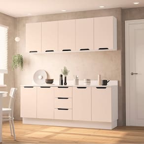 Cozinha Completa 4 Peças 224,5cm X 200cm Meena Branco/Creme