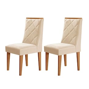 Conjunto para Sala de Jantar com 2 Cadeiras Ester Creme / Naturalle