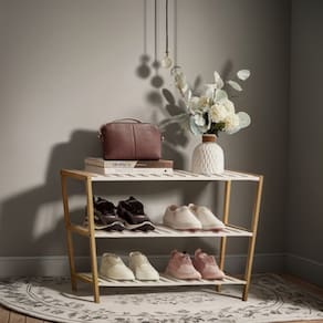 Sapateira 3 Prateleiras 70x57x26cm Ate 9 Pares Em Madeira