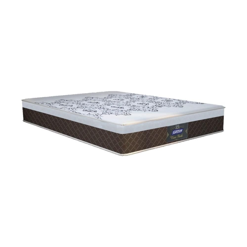 Colchão Casal Molas Ensacadas Espuma D28 Gazin New York 138x188x26cm Marrom/Branco