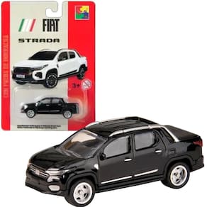Carrinho de Metal Fiat Strada Cinza Pneus de Borracha CKS