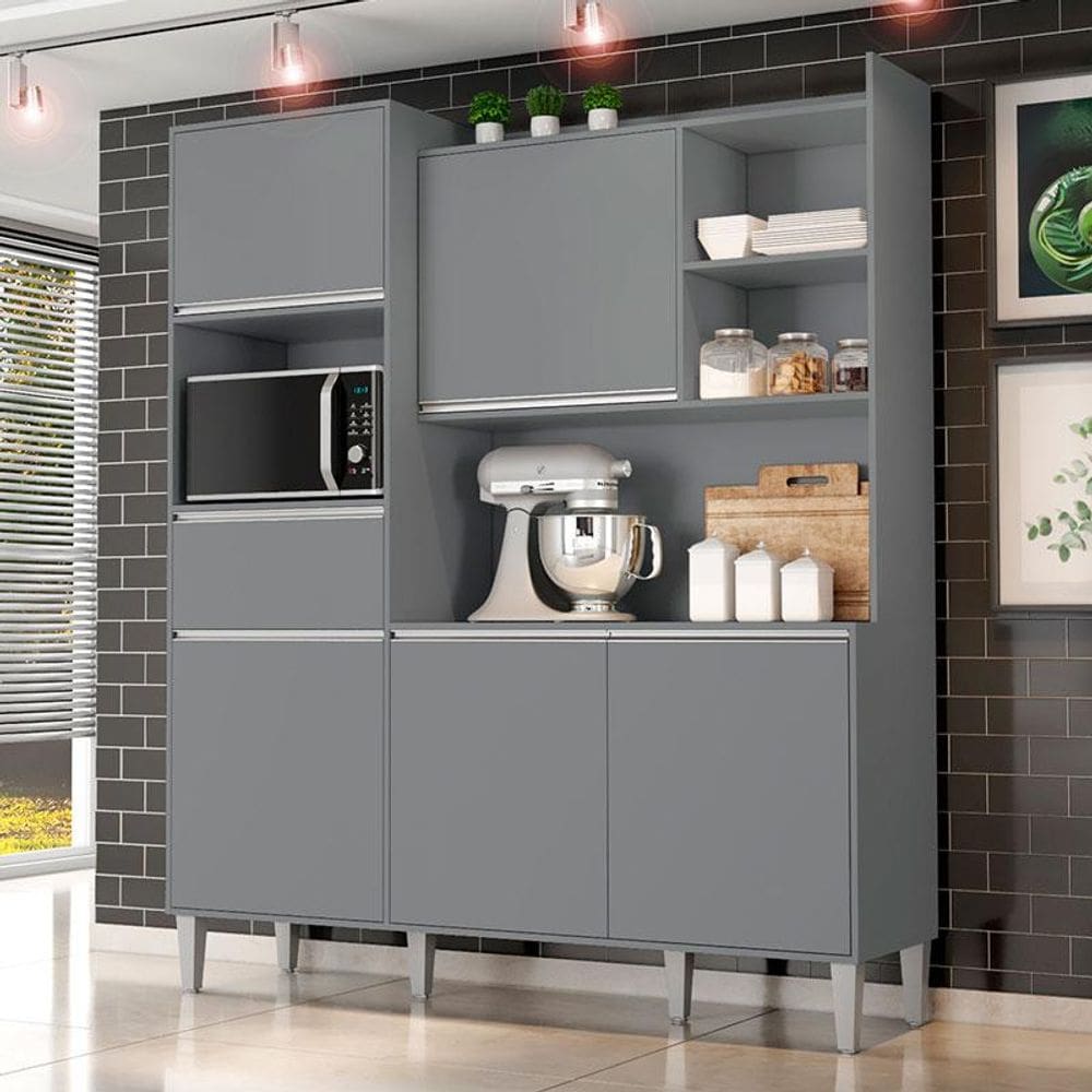 Armário para Cozinha Kit Ambiente Isabel Cinza Fosco - AJL