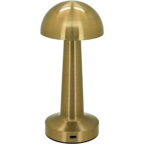 Luminária Abajur Led Mesa Usb Metal 21x9x9cm Dourado