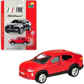 Carrinho de Metal Fiat Fastblack Vermelho Pneus Borracha CKS
