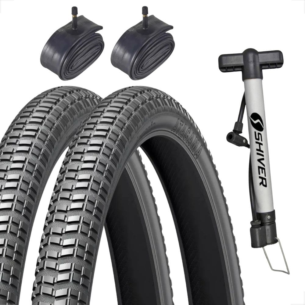 Par Pneu Levorin Atacama aro 24 x 2.125 + Par Camara + Bomba de ar Shiver bicicleta infantil scooter