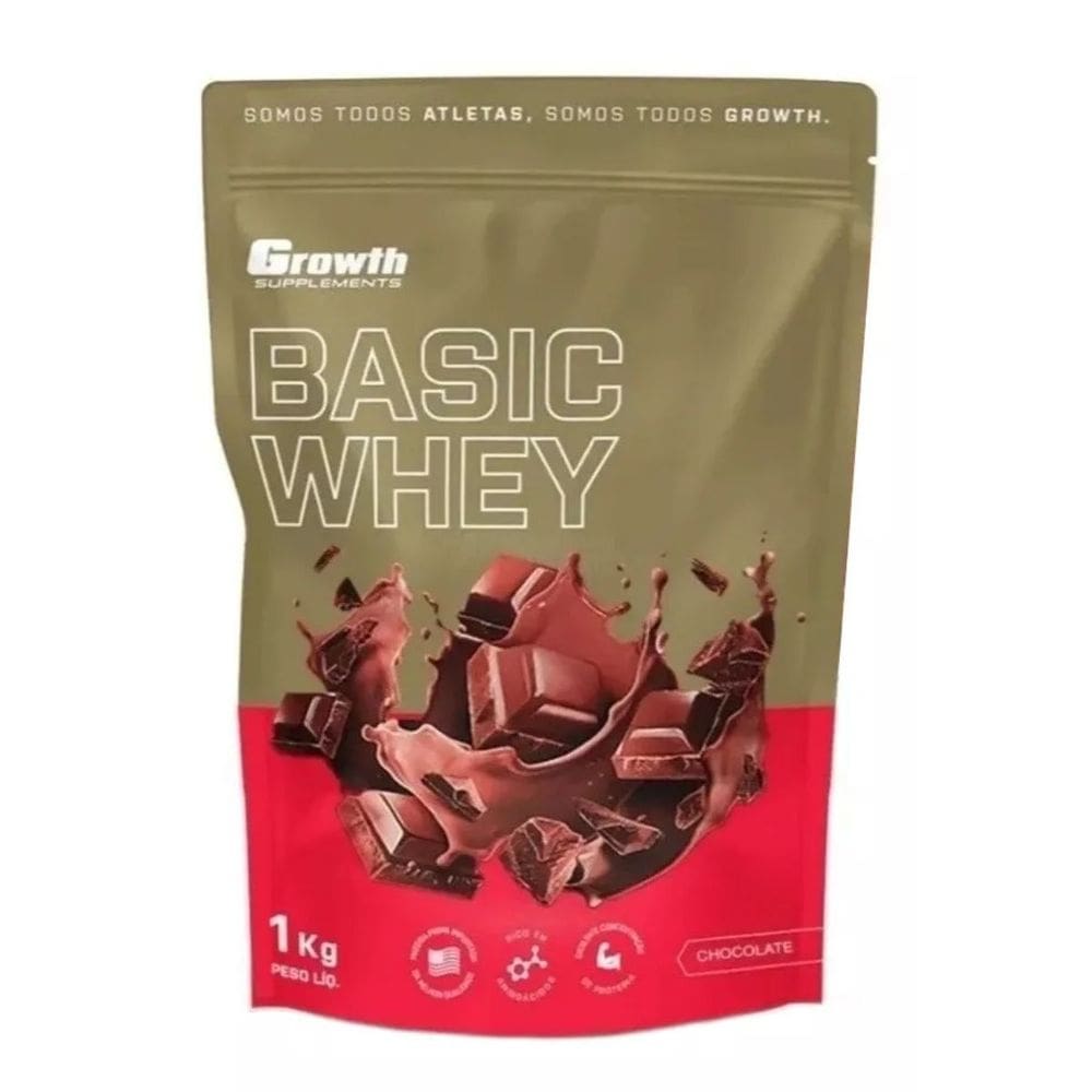 Whey Protein Growth Basic Whey (1kg) - Growth Supplements Sabor Chocolate