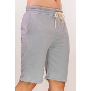 Bermuda Masculina Moletom Sustentável Barra Dobrada Azul Sustentável