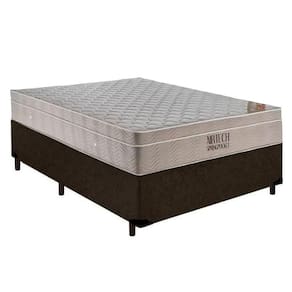 Cama Box Casal Suede + Colchão Ortobom Airtech Molas Ensacadas 138x188x65 Marrom