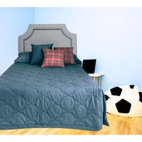 Cabeceira Solteiro Onix Pop Veludo Cinza Com Tachas