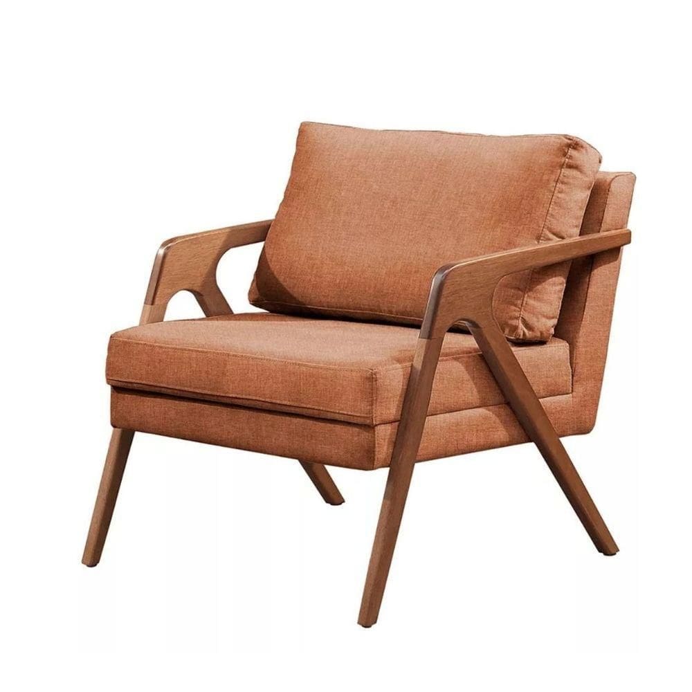 Poltrona Luxo Mona Madeira Maciça Para Decoração Ambientes