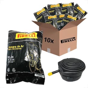 Kit 10 Unidades Camara De Ar Aro 26 Pe-26 Pirelli Bico Grosso 33Mm Bicicleta Bike