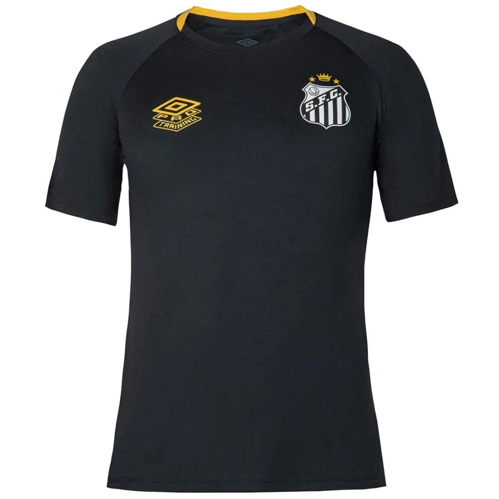 Camisa Santos 25/26 Treino Umbro Masculina - Preto e Amarelo