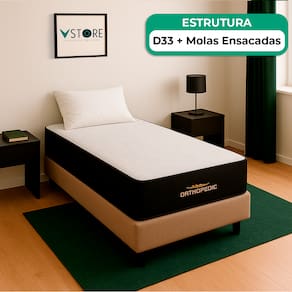 Cama Box e Colchão Orthopedic D33 V-Store 78x188x30