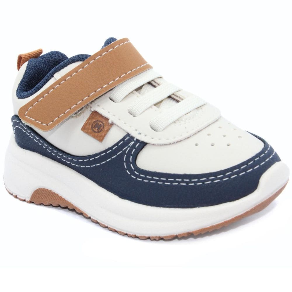 Tênis Bebê Molekinho Casual Menino - Off White e Marinho