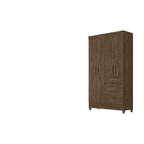 Guarda Roupa Solteiro 4 Portas e 4 Gavetas Sobral Castanho Moval