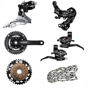 Kit Transmissão Relação Completo Shimano Tourney 21V Bicicleta Bike Mtb Cambios Pedivela Megarange