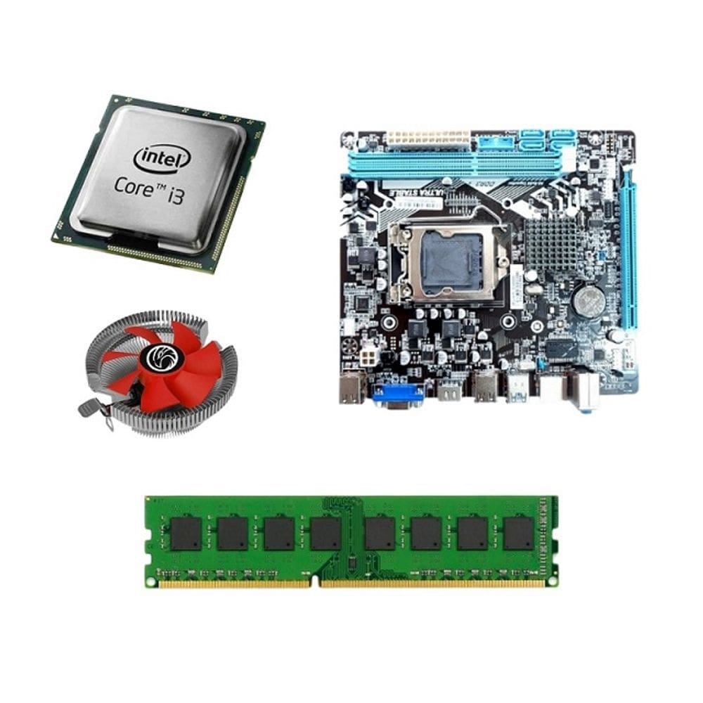 Kit Pl Mãe H81 + Proc I3 4130 + Memoria 8 Gb Ddr3 + Cooler + Ssd 240