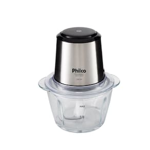 Processador Philco Inox Glass Copo De Vidro 1,2L Função Pulsar 350W PPS01I