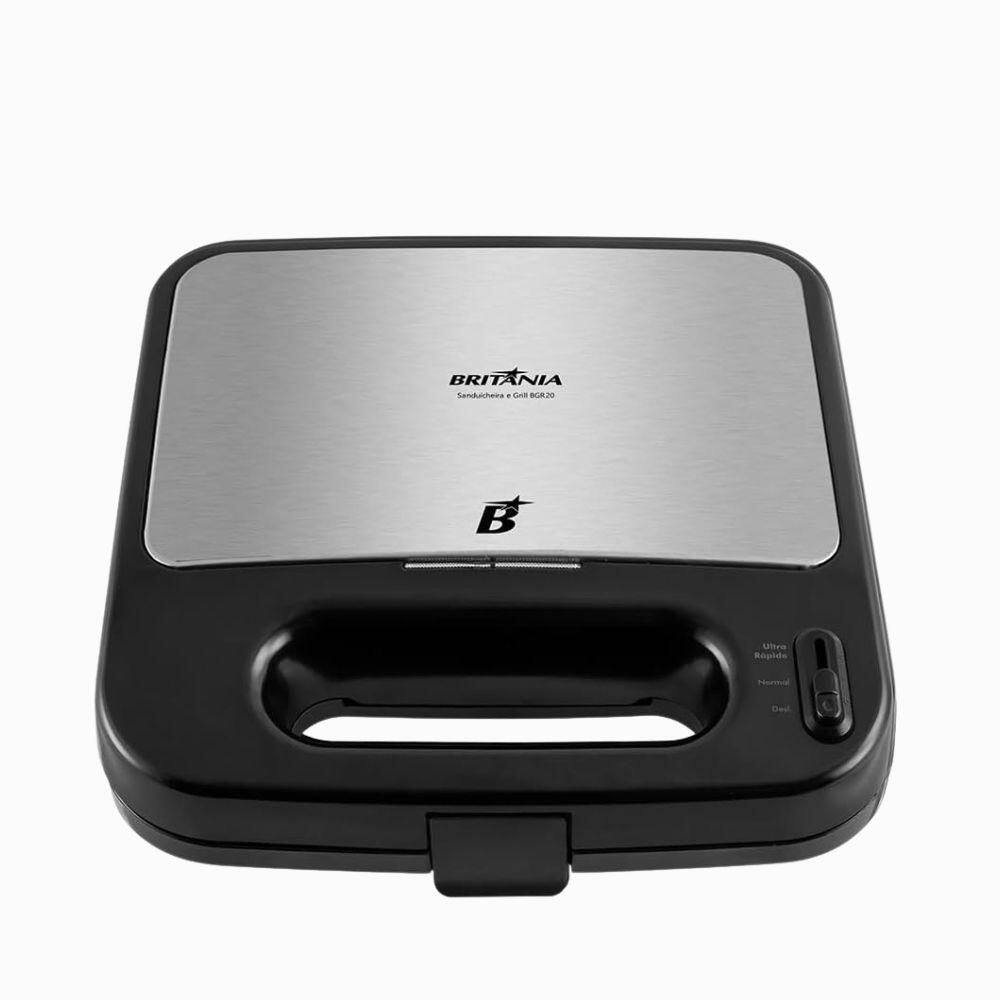 Sanduicheira e Grill Antiaderente Britânia 2 Em 1 BGR20 1500W