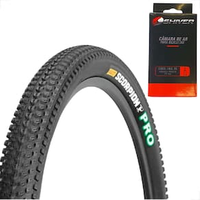 Pneu Pirelli Scorpion Pro 29 X 2.20 Kevlar Sem Arame Mtb + Camara de ar aro 29 Shiver Bico Fino 48mm