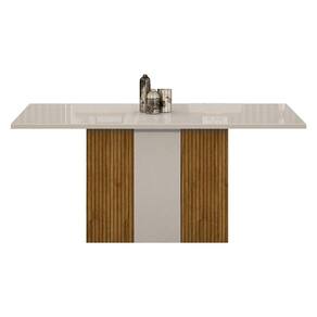 Mesa de Jantar Doha 160x80 Reto Freijó Decor Off White - Leifer Móveis