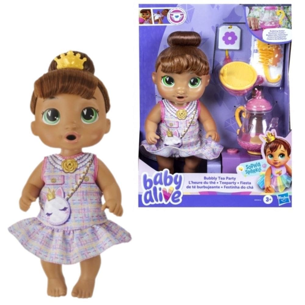 Boneca Baby Alive Festinha Chá Sophia Sparkle Morena G0609