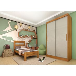 Guarda Roupa Solteiro 2 Portas 2 Gavetas - Firenze-Cinamomo - Tcil Móveis