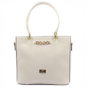 Bolsa Tote Casteliê Casual Detalhes Feminina - Off White