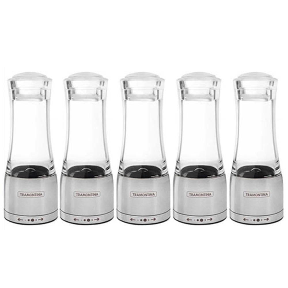 Moedor Aço Inox Acrílico Tramontina para Sal e Pimenta 5 Unidades 61653000X5