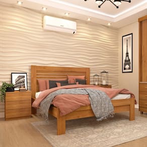 Cama Casal 100% MDF - Safira-Cinamomo - Tcil Móveis