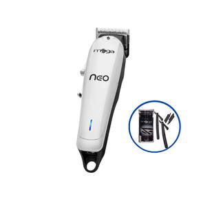 Maquina De Corte Mega Neo Cordless Chrome Usb + Kit Navalhetes Com Lâminas Descartáveis