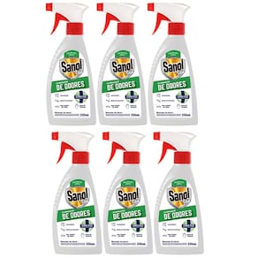 Eliminador de Odores desagradáveis (mofo, suor, chulé, fumaça, etc) Sanol A7 Combo com 6 unidades 330ml