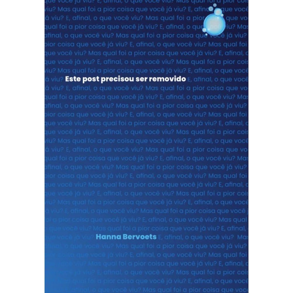 Este post precisou ser removido