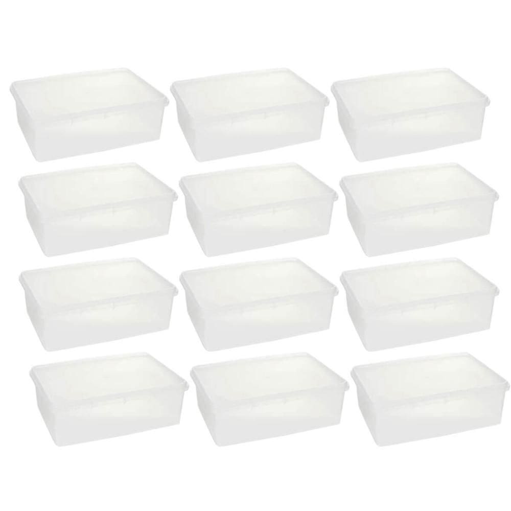 Kit 12 Cestos Organizadores Transparentes com Tampa 3,5L Plasvale Brinquedos Acessórios