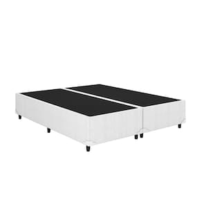 Base Box Casal Bipartido Corino Branco 138x188