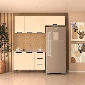Cozinha Completa 3 Peças sem Tampo Meena Branco/Creme