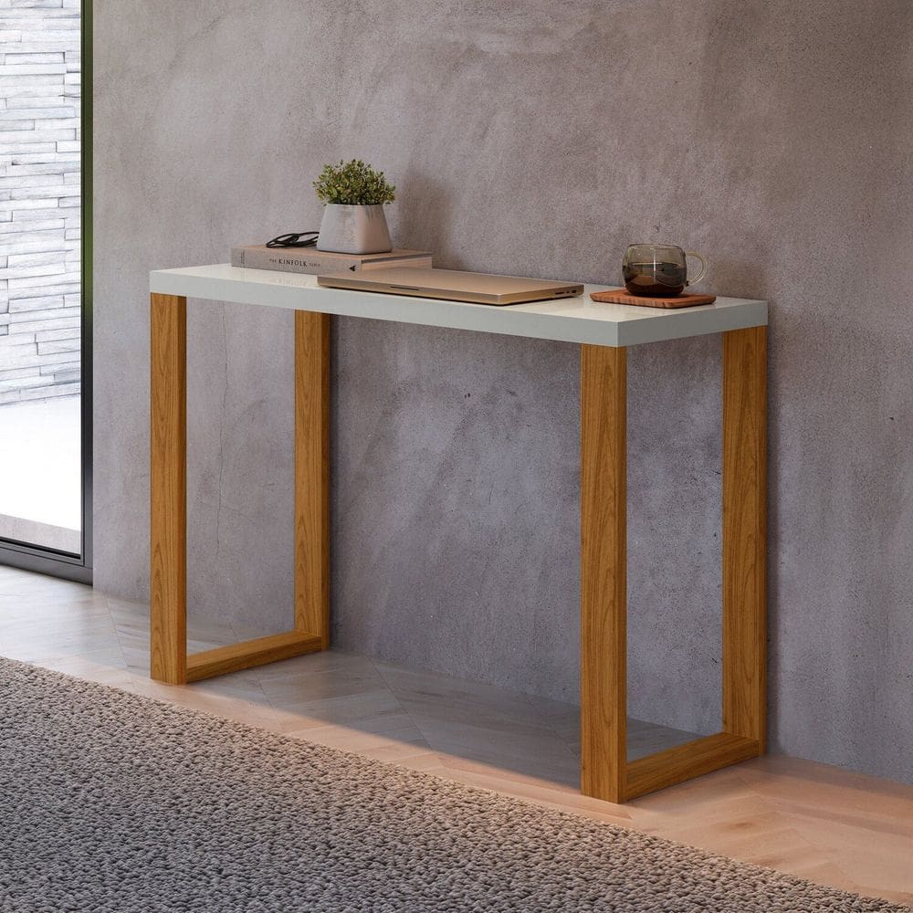 Escrivaninha para Escritório 100% Mdf Industrial Freijó /Off White