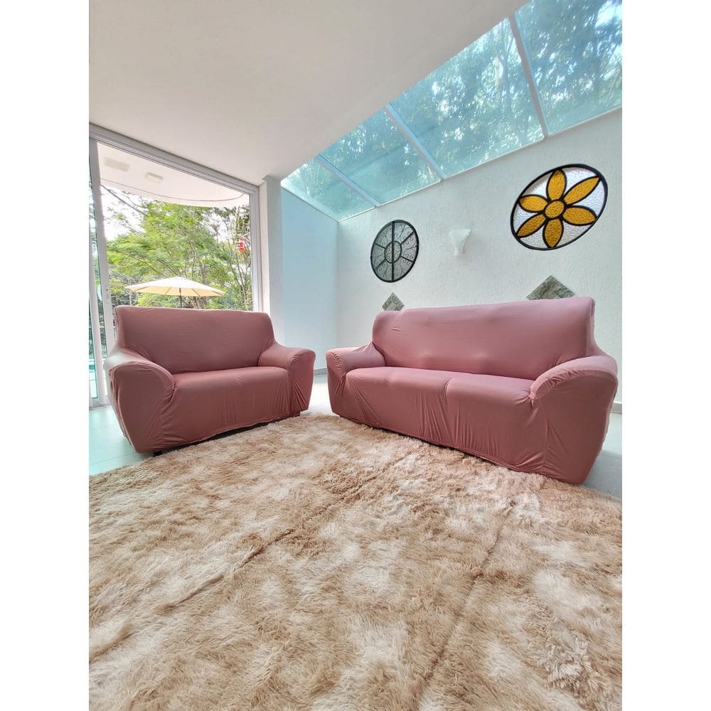 Kit Capa Para Sofá 02 e 03 Lugares Favorita Malha Coladinha