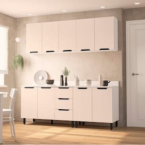Cozinha Completa 4 Peças 224,5cm X 270cm Meena Branco/Creme