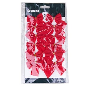 Kit Laços de Natal Liso 5.5cm Vermelho Cazza