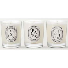 Conjunto de velas perfumadas Diptyque Baies Roses & Figuier 70g x3