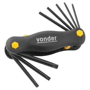 Jogo de Chave Torks Hexalobular Profissional Vonder T09 a T40 8 Peças