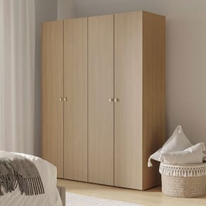 Guarda-roupa 2 Módulos 4 Portas 6 Prateleiras Frame Cabecasa madeiramadeira Acácia