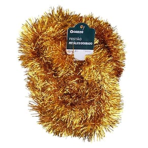 Festão Metálico de Natal 7cmX2m Dourado Cazza