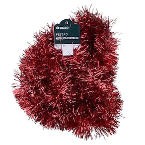 Festão Metálico de Natal 7cmX2m Cazza Vermelho