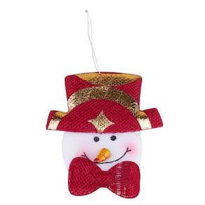 Enfeite de Natal Rostinhos Feltro 11cm Cazza Vermelho