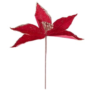 Enfeite de Natal Flor Bico 26cm Elegance Cazza Vermelha
