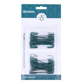 Kit 100 Ganchos para Enfeite de Natal Preto Cazza