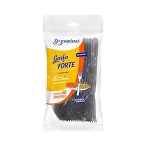 Garfo Forte Preto c/50 - Strawplast